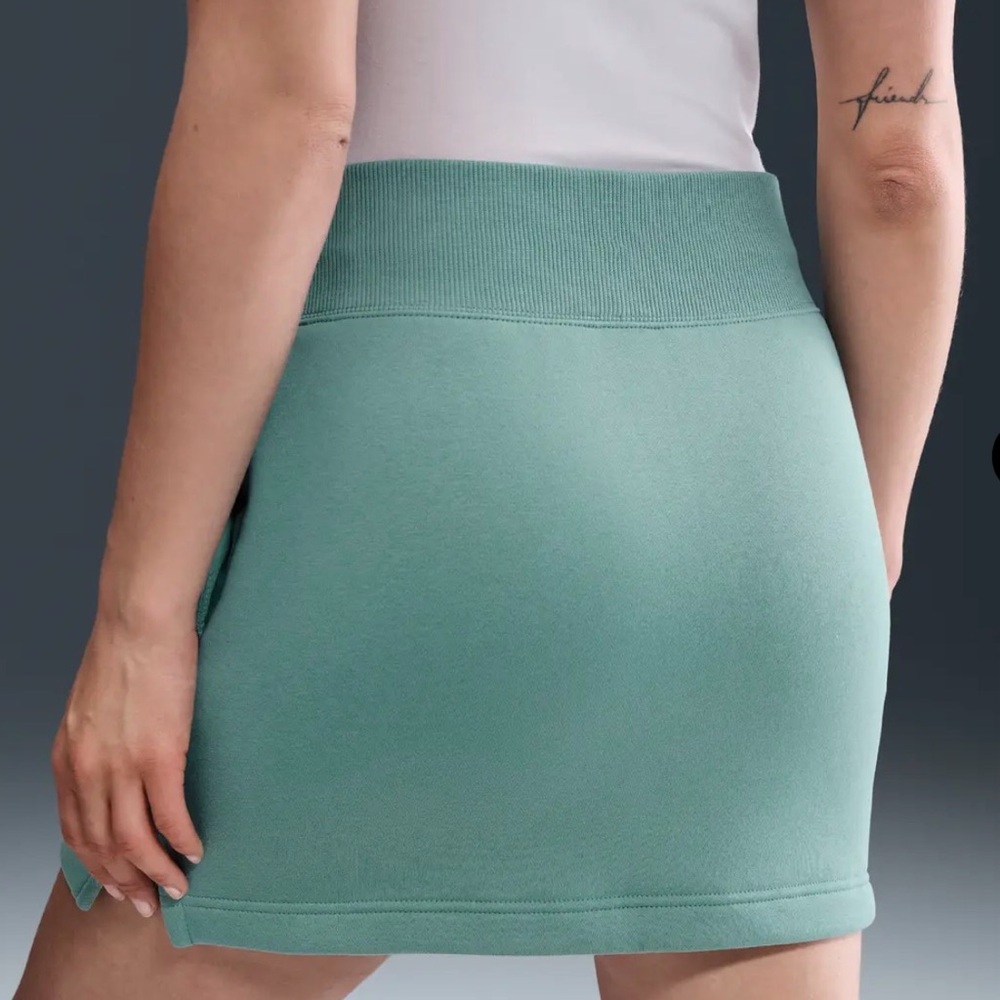 Nike Sportswear Fleece Mini Skirt Sage Green Drawstring NWT Size L - Picture 4 of 8